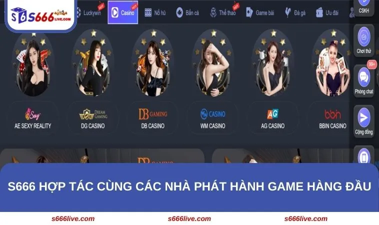 Giới Thiệu S666 232 S666 hợp tác cùng các nhà phát hành game hàng đầu